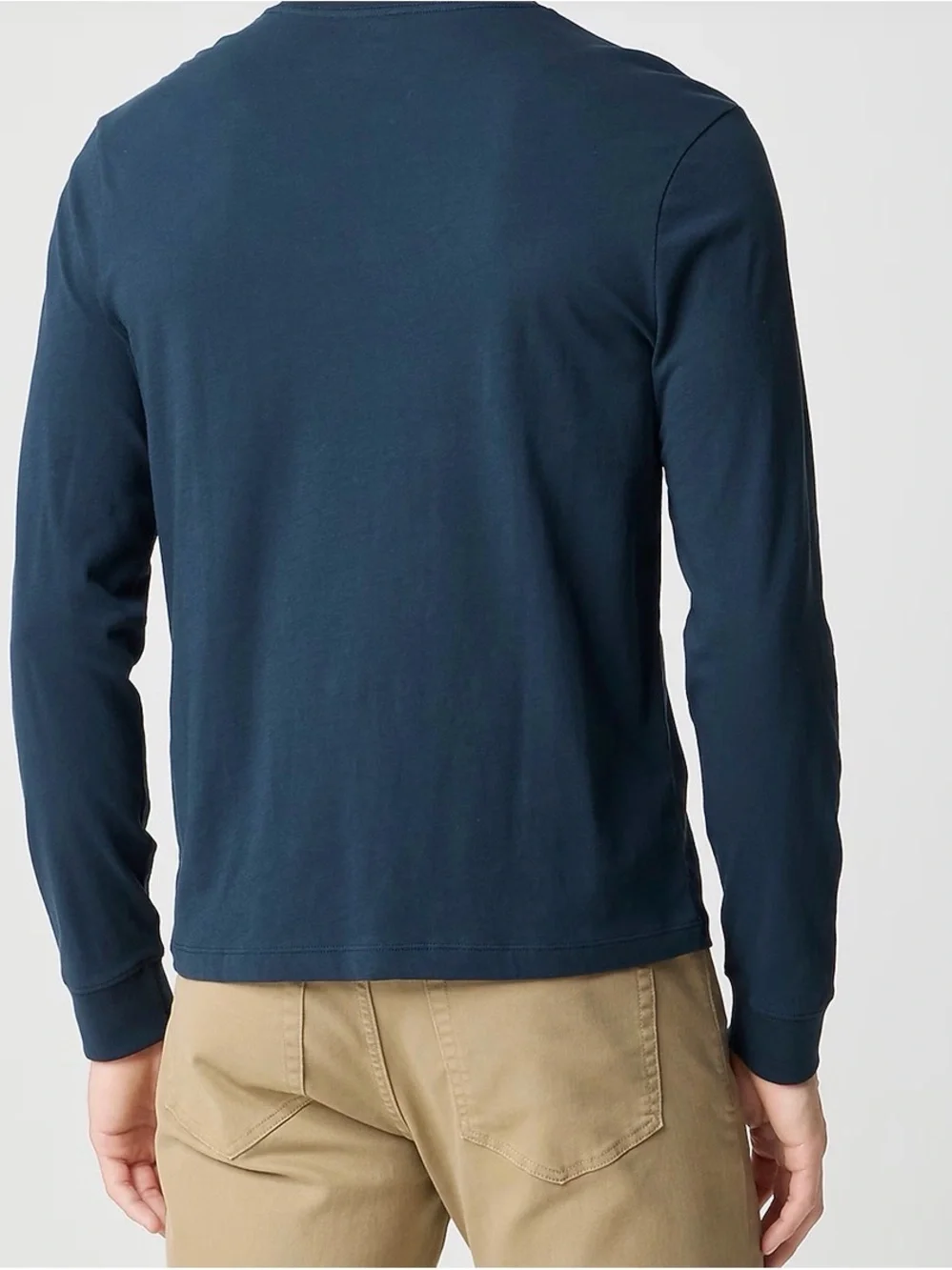 J. Crew Men's Long Sleeve Crewneck Shirt - Navy Blue xxl